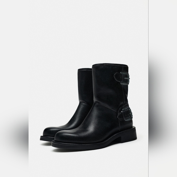 Zara Buckle Ankle Boots sz 36 - Picture 6 of 16